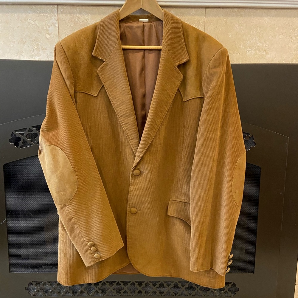 Vtg brown corduroy and suede western jacket